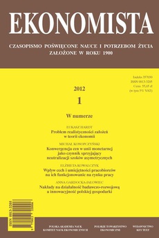Okładka książki o tytule: Ekonomista 2012 nr 1