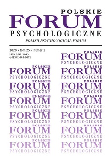 Okładka książki o tytule: Polskie Forum Psychologiczne tom 25 numer 1