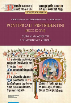The cover of the book titled: Pontificali pretridentini (secc. IX–XVI). Guida ai manoscritti e concordanza verbale