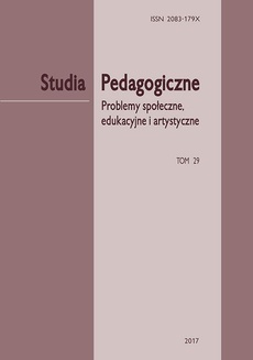 Okładka książki o tytule: „Studia Pedagogiczne. Problemy społeczne, edukacyjne i artystyczne”, t. 29