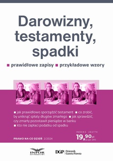 Обложка книги под заглавием:Prawo na co dzień 2/2024 Darowizny, testamenty, spadki