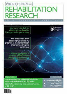 The cover of the book titled: Polish Journal of Rehabilitation Research nr 1(2013)