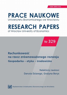 The cover of the book titled: Rachunkowość na rzecz zrównoważonego rozwoju. Gospodarka - etyka - środowisko. PN 329