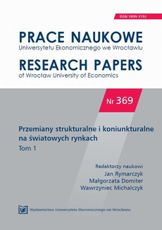The cover of the book titled: Przemiany strukturalne i koniunkturalne na światowych rynkach. Tom 1. PN 369
