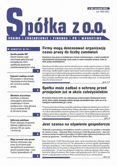 Okładka książki o tytule: Spóła z o.o. Prawo zarządzanie finanse PR marekting wrzesień 2013 nr 95