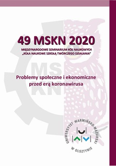 The cover of the book titled: Problemy społeczne i ekonomiczne przed erą koronawirusa