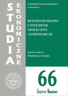 Обложка книги под заглавием:Ryzyko rynkowe i otoczenie społeczno-gospodarcze. SE 66