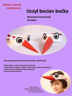 The cover of the book titled: Uczył bocian boćka. Rymowana inscenizacja muzyczna