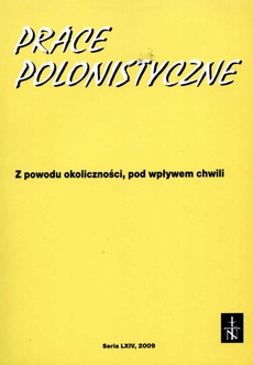 Обложка книги под заглавием:Prace Polonistyczne t. 64/2009