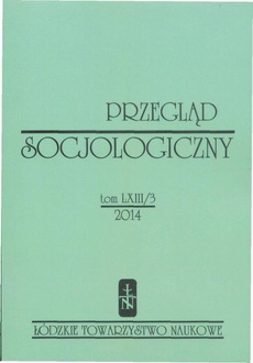 The cover of the book titled: Przegląd Socjologiczny t. 63 z. 3/2014