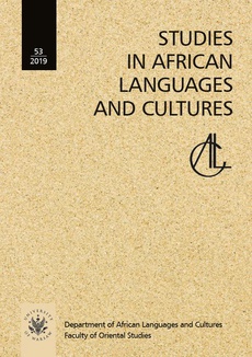 The cover of the book titled: Studies in African Languages and Cultures. Volumen 53 (2019)