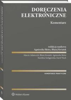 The cover of the book titled: Doręczenia elektroniczne. Komentarz