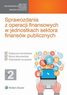The cover of the book titled: Sprawozdania z operacji finansowych w jednostkach sektora finansów publicznych