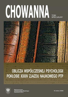 The cover of the book titled: „Chowanna” 2012. Tom specjalny: Oblicza współczesnej psychologii. Pokłosie XXXIV Zjazdu Naukowego PTP