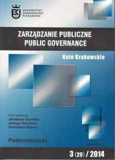 Okładka książki o tytule: Zarządzanie Publiczne nr 3(29)/2014, Koło Krakowskie