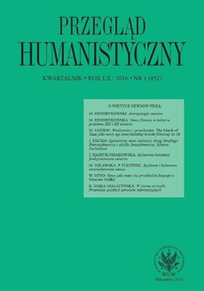 Okładka książki o tytule: Przegląd Humanistyczny 2016/1 (452)