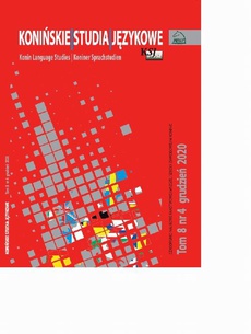 The cover of the book titled: Konińskie Studia Językowe Tom 8 Nr 4 2020