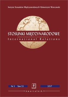 The cover of the book titled: Stosunki Międzynarodowe nr 3(53)/2017
