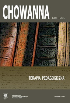 The cover of the book titled: „Chowanna” 2009, R. 52 (65), T. 1 (32): Terapia pedagogiczna