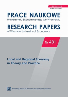 The cover of the book titled: Prace Naukowe Uniwersytetu Ekonomicznego we Wrocławiu nr. 431 Local and Regional Economy in Theory and Practice