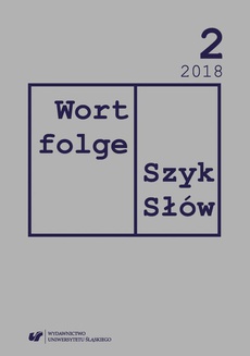 The cover of the book titled: „Wortfolge. Szyk Słów” 2018, nr 2