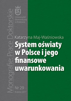 The cover of the book titled: System oświaty w Polsce i jego finansowe uwarunkowania