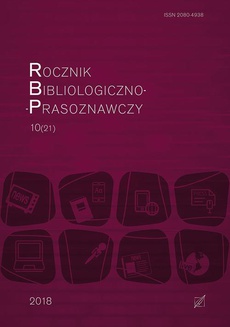 Okładka książki o tytule: „Rocznik Bibliologiczno-Prasoznawczy”, t. 10/21