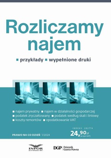 The cover of the book titled: Prawo na co dzień 1/2024 Rozliczamy najem