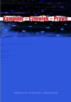 Обложка книги под заглавием:Komputer - Człowiek - Prawo