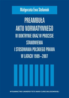 The cover of the book titled: Preambuła aktu normatywnego