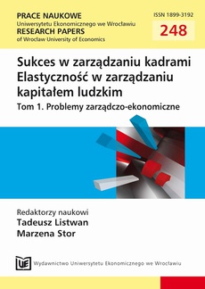 The cover of the book titled: Sukces w zarządzaniu kadrami. Elastyczność w zarządzaniu kapitałem ludzkim T.1 Problemy zarządczo-ekonomiczne