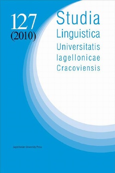 Okładka książki o tytule: Studia Linguistica Universitatis Iagellonicae Cracoviensis. Vol. 127 (2010)