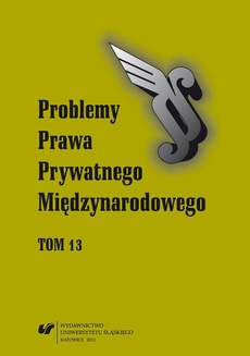 Okładka książki o tytule: „Problemy Prawa Prywatnego Międzynarodowego”. T. 13