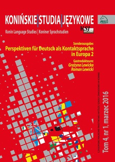 The cover of the book titled: Konińskie Studia Językowe Tom 4, nr 1, marzec 2016