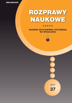 The cover of the book titled: Rozprawy Naukowe Akademii Wychowania Fizycznego we Wrocławiu, 37