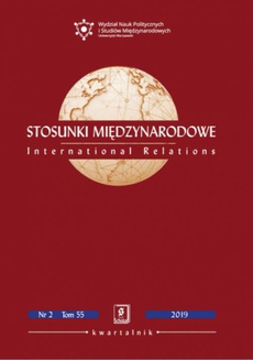 The cover of the book titled: Stosunki Międzynarodowe nr 2(55)/2019