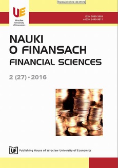 The cover of the book titled: Nauki o Finansach 2016 2(27)