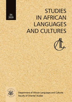 Okładka książki o tytule: Studies in African Languages and Cultures. Volumen 54 (2020)
