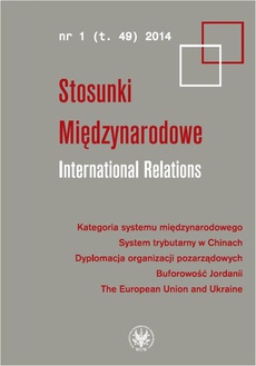 Okładka książki o tytule: Stosunki Międzynarodowe. International Relations 2014/1 (49)