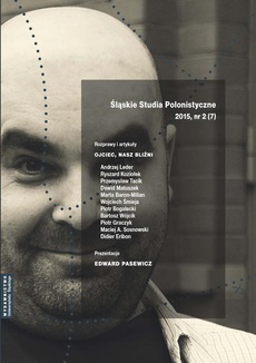 Обкладинка книги з назвою:„Śląskie Studia Polonistyczne” 2015, nr 2 (7): Rozprawy i artykuły: Ojciec, nasz bliźni. Prezentacje: Edward Pasewicz