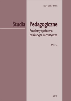 Okładka książki o tytule: „Studia Pedagogiczne. Problemy społeczne, edukacyjne i artystyczne” t. 26