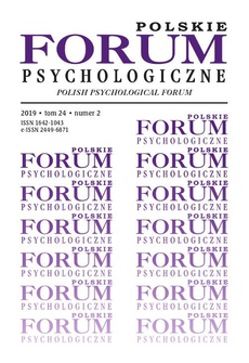 The cover of the book titled: Polskie Forum Psychologiczne tom 24 numer 2