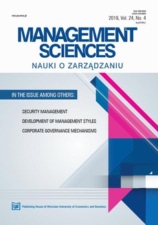 The cover of the book titled: Nauki o Zarządzaniu. Management Sciences 2019 4(24)