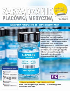 Okładka książki o tytule: Zarządzanie placówką medyczną - Szczepienia przeciw COVID-19 i bezpieczeństwo pracy