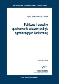 The cover of the book titled: Publiczne i prywatne egzekwowanie zakazów praktyk ograniczających konkurencję