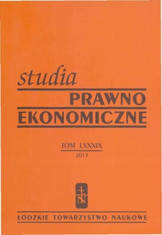 The cover of the book titled: Studia Prawno-Ekonomiczne t. 89/2013