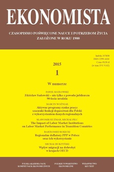 The cover of the book titled: Ekonomista 2015 nr 1