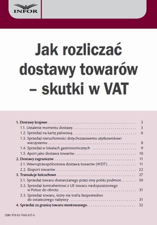 Обложка книги под заглавием:Jak rozliczać dostawy towarów – skutki w VAT