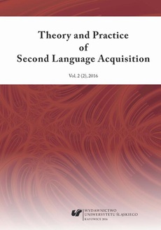 The cover of the book titled: „Theory and Practice of Second Language Acquisition” 2016. Vol. 2 (2)