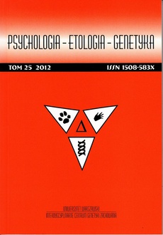 The cover of the book titled: Psychologia-Etologia-Genetyka nr 25/2012